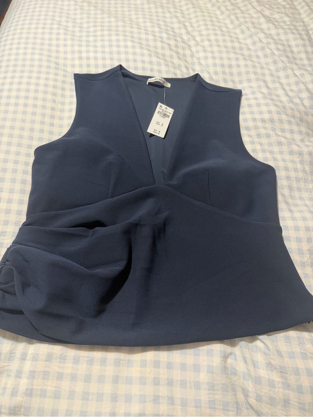 Abercrombie & Fitch Navy V-Neck Peplum Camisole